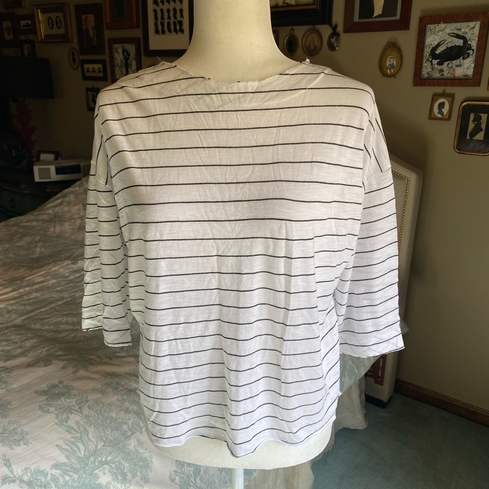 Michelle by Commune Black and White Striped Tee